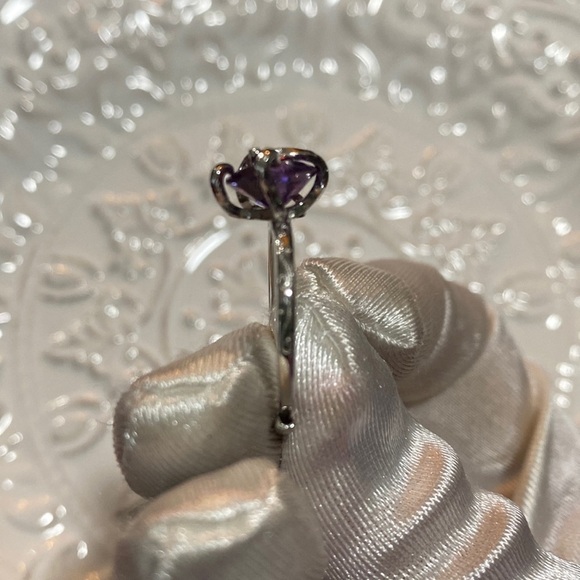 Hand Crafted Amethyst Oval Gemstone Sterling Silver Adjustable Ring Bohemian - Picture 15 of 16